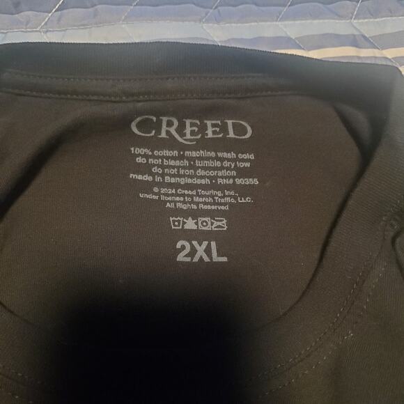 Creed Size 2X 2024 Tour Shirt Human Pride Sings a Vengeful Song Tour Tee CUTOFF - Picture 4 of 6
